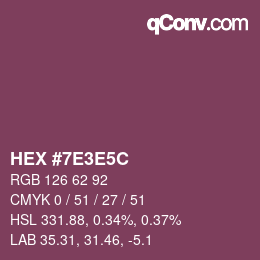 Color code: HEX #7E3E5C | qconv.com