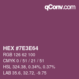 Color code: HEX #7E3E64 | qconv.com