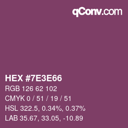 Color code: HEX #7E3E66 | qconv.com