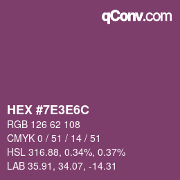 Color code: HEX #7E3E6C | qconv.com