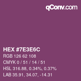 カラーコード: HEX #7E3E6C | qconv.com
