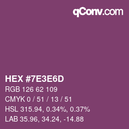 カラーコード: HEX #7E3E6D | qconv.com