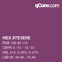 Farbcode: HEX #7E3E6E | qconv.com