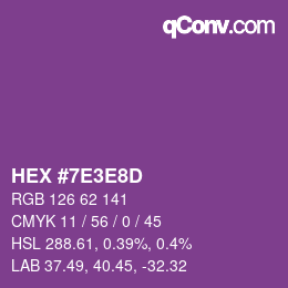 Color code: HEX #7E3E8D | qconv.com