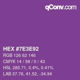 Color code: HEX #7E3E92 | qconv.com