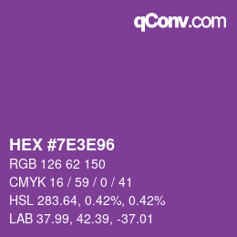 Color code: HEX #7E3E96 | qconv.com