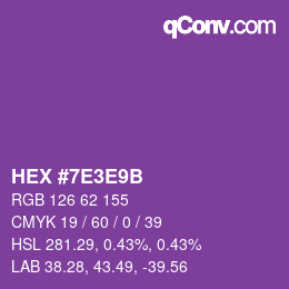 Color code: HEX #7E3E9B | qconv.com
