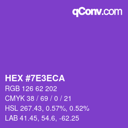 カラーコード: HEX #7E3ECA | qconv.com