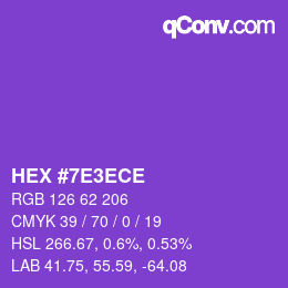カラーコード: HEX #7E3ECE | qconv.com