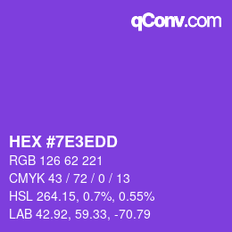 カラーコード: HEX #7E3EDD | qconv.com