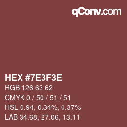 Color code: HEX #7E3F3E | qconv.com