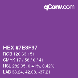 Color code: HEX #7E3F97 | qconv.com