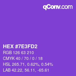 Color code: HEX #7E3FD2 | qconv.com