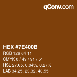 Color code: HEX #7E400B | qconv.com