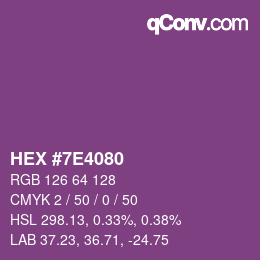 Color code: HEX #7E4080 | qconv.com