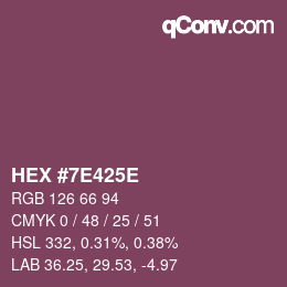Color code: HEX #7E425E | qconv.com
