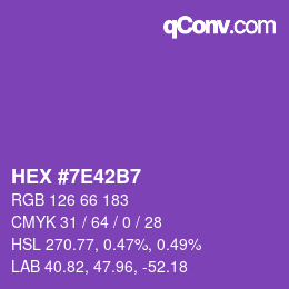 カラーコード: HEX #7E42B7 | qconv.com