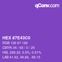 カラーコード: HEX #7E43C0 | qconv.com