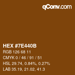 Color code: HEX #7E440B | qconv.com