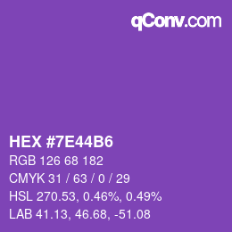 Farbcode: HEX #7E44B6 | qconv.com