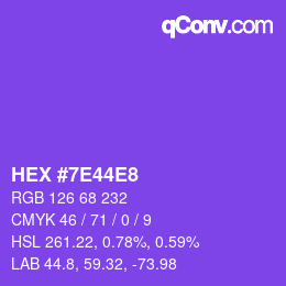 Color code: HEX #7E44E8 | qconv.com