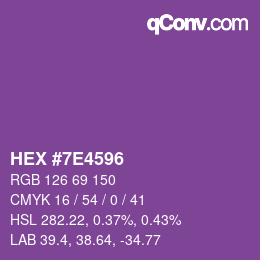 Farbcode: HEX #7E4596 | qconv.com