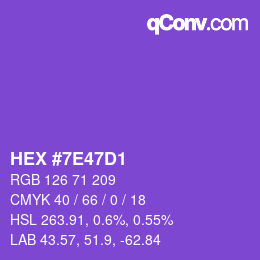 Color code: HEX #7E47D1 | qconv.com