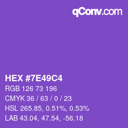 Color code: HEX #7E49C4 | qconv.com
