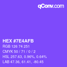 Color code: HEX #7E4AFB | qconv.com