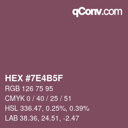 Color code: HEX #7E4B5F | qconv.com