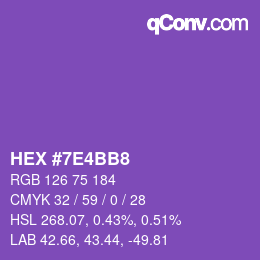 Color code: HEX #7E4BB8 | qconv.com