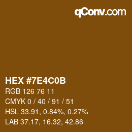 Color code: HEX #7E4C0B | qconv.com