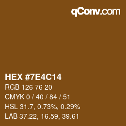 Color code: HEX #7E4C14 | qconv.com