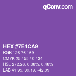 Código de color: HEX #7E4CA9 | qconv.com