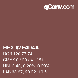 Color code: HEX #7E4D4A | qconv.com