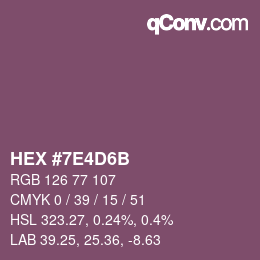 Color code: HEX #7E4D6B | qconv.com