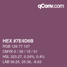 カラーコード: HEX #7E4D6B | qconv.com