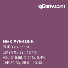 Color code: HEX #7E4D6E | qconv.com