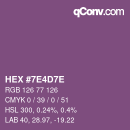 Código de color: HEX #7E4D7E | qconv.com