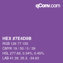 Color code: HEX #7E4D9B | qconv.com