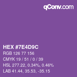 Color code: HEX #7E4D9C | qconv.com