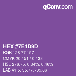 Color code: HEX #7E4D9D | qconv.com