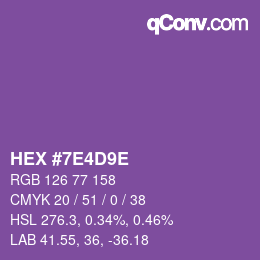 Color code: HEX #7E4D9E | qconv.com