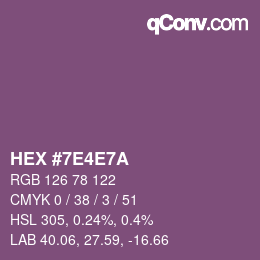 Código de color: HEX #7E4E7A | qconv.com