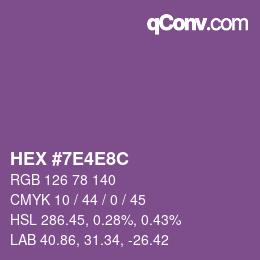 Color code: HEX #7E4E8C | qconv.com