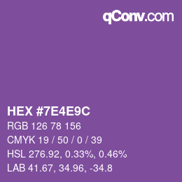 Color code: HEX #7E4E9C | qconv.com