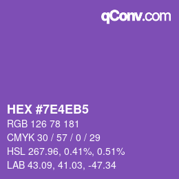 Color code: HEX #7E4EB5 | qconv.com