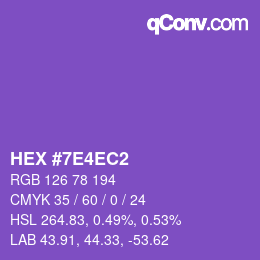 颜色代码: HEX #7E4EC2 | qconv.com