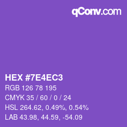 カラーコード: HEX #7E4EC3 | qconv.com