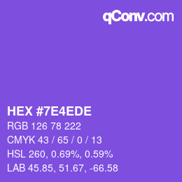 Color code: HEX #7E4EDE | qconv.com